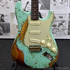 〜Custom Collection〜 1963 Stratocaster Super Heavy Relic -Super Faded/Aged Surf Green over 3 Color Su