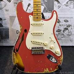 ~2018 NAMM Show LIMITED EDITION~ 1956 Thinline Stratocaster Heavy Relic -Aged Coral Pink over Chocol