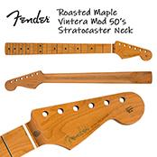 Roasted Maple Vintera Mod 50s Stratocaster Neck 21 Medium Jumbo Frets 9.5'' ''V'' Shape リプレイスメントパーツ【