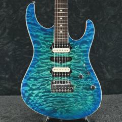Custom Modern Quilt -Aqua Blue Burst- 2015USED!!【良杢キルト!】【マホガニー】【ハイエンドフロア】