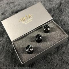 ヒラメローレット・ストレートノブ -BLACK/ドット有り-【セット3個】