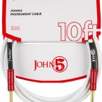 John 5 Instrument Cable White and Red 10' (3m S/S)【オンラインストア限定】