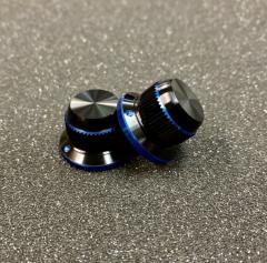スモールスカートハットノブ 黒×青　Wアルマイト 《限定品》