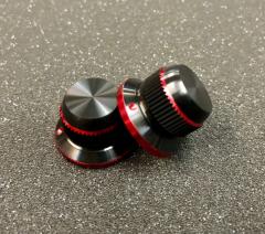 スモールスカートハットノブ 黒×赤　Wアルマイト 《限定品》
