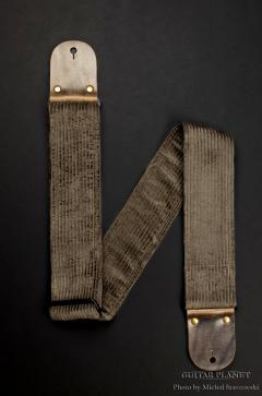 Vintage Dark Brown Corduroy Guitar Strap  w/Vintage Leather Ends【HandMade In Poland】【Corduroy】【ハンドメイ