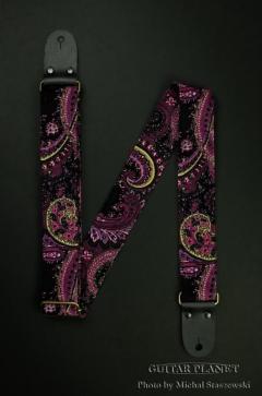 Standard Vintage Purple Paisley Corduroy Guitar Strap【HandMade In Poland】【Corduroy】