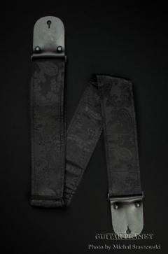 Wide Black Paisley Guitar Strap【HandMade In Poland】
