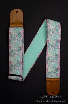 Wide Eye Of The Tiger Light Green Guitar Strap 【HandMade In Poland】