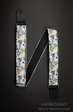 Standard White Floral Guitar Strap【HandMade In Poland】