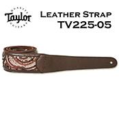 TV225-05 Vegan Leather Strap Chocolate Brown Sequin 2.25''【ギターストラップ】