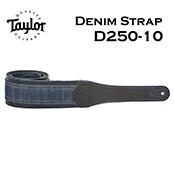 D250-10 Blue Denim Strap Navy Leather Edge 2.5''【ギターストラップ】