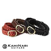 ~Genuine Leather Straps~ Braided Leather Strap -Red- │ ギター/ベースストラップ