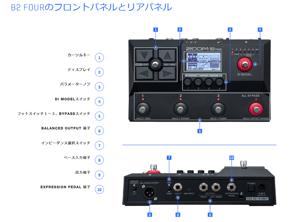 ZOOMB2 FOUR【ベース用マルチエフェクター】【Webショップ限定】商品 